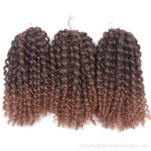 3pcs/pack 8 Inches Marley Mali Bob  Braids Hair Braid Kinky Curly Twist Crochet Hair Extension Curly Soft Synthetic Manufacturer